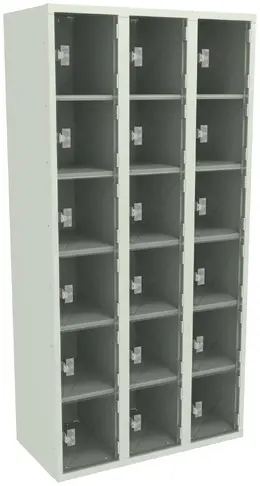 Eighteen Clear Storage Lockers - C-Thru