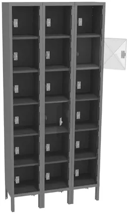 Eighteen Clear Storage Lockers with Legs - C-Thru