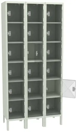 Eighteen Clear Storage Lockers with Legs - C-Thru Series