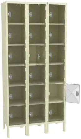Eighteen Clear Storage Lockers with Legs - C-Thru