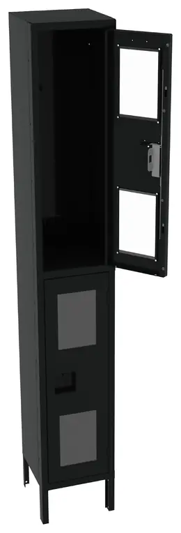 Dual-Tier Clear Lockers with Legs - C-Thru