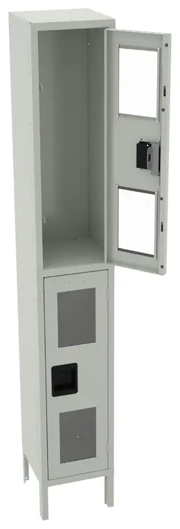 Dual-Tier Clear Lockers with Legs - C-Thru