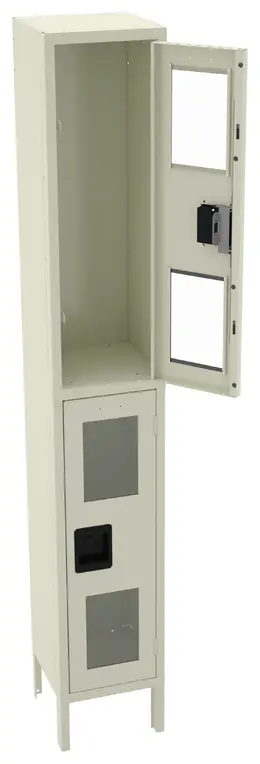 Dual-Tier Clear Lockers with Legs - C-Thru