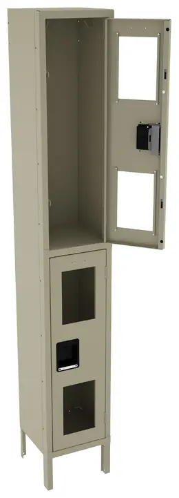 Dual-Tier Clear Lockers with Legs - C-Thru
