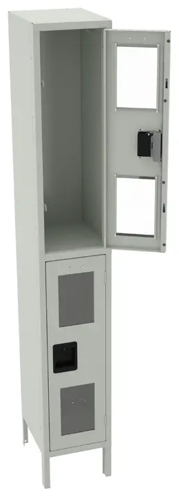 Dual-Tier Clear Lockers with Legs - C-Thru