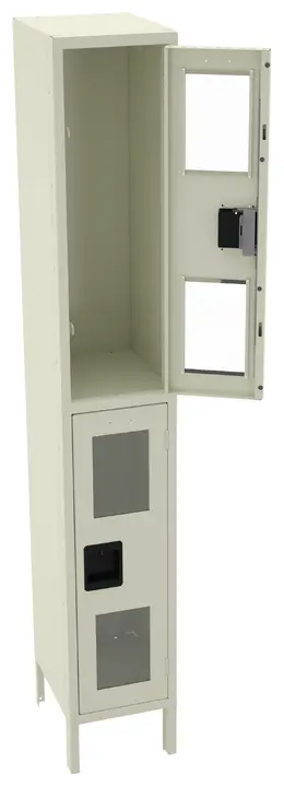 Dual-Tier Clear Lockers with Legs - C-Thru