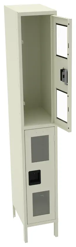 Dual-Tier Clear Lockers with Legs - C-Thru