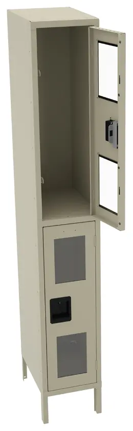 Dual-Tier Clear Lockers with Legs - C-Thru