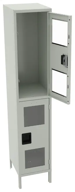 Dual-Tier Clear Lockers with Legs - C-Thru