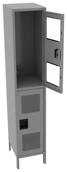 Dual-Tier Clear Lockers with Legs - C-Thru