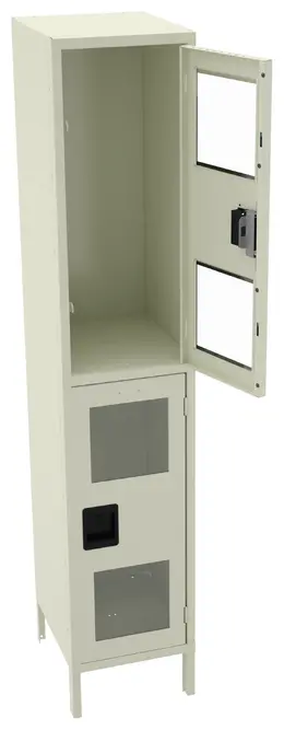 Dual-Tier Clear Lockers with Legs - C-Thru