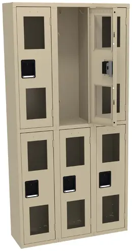 Three Dual-Tier Clear Lockers - C-Thru
