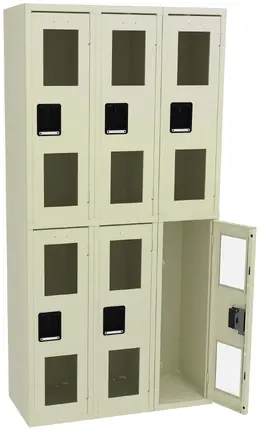 Three Dual-Tier Clear Lockers - C-Thru