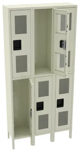 Three Dual-Tier Clear Lockers with Legs - C-Thru