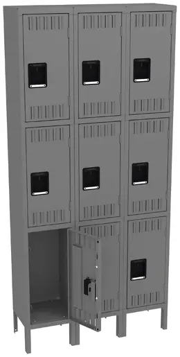 Triple Column Lockers with Legs - Standard