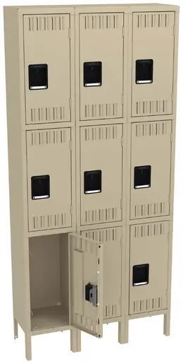 Triple Column Lockers with Legs - Standard