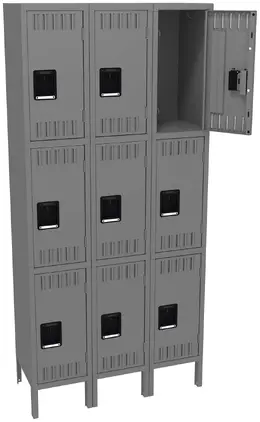 Triple Column Lockers with Legs - Standard