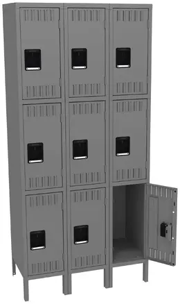 Triple Column Lockers with Legs - Standard