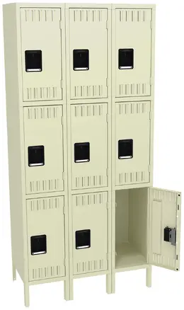 Triple Column Lockers with Legs - Standard