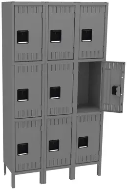 Triple Column Lockers with Legs - Standard
