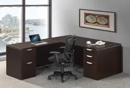 L Shaped Desk with Drawers - PL Laminate