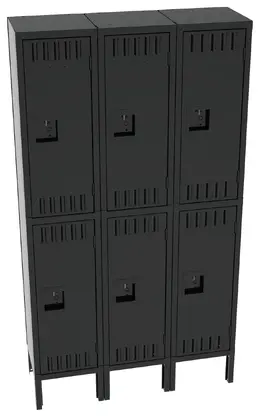 Three Double-Tier Lockers with Legs - Standard