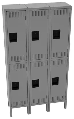 Three Double-Tier Lockers with Legs - Standard