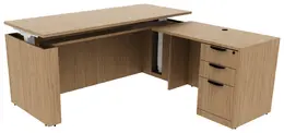 L Shaped Sit Stand Desk - PL Laminate
