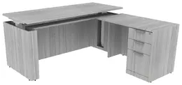 L Shaped Sit Stand Desk - PL Laminate