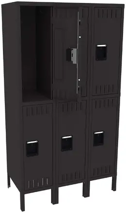 Three Double-Tier Lockers with Legs - Standard