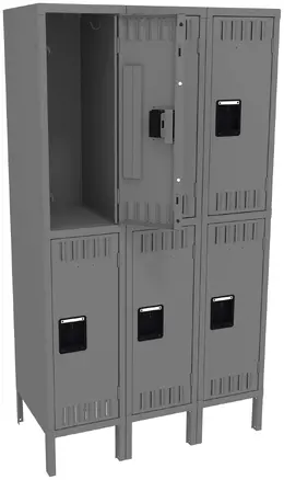 Three Double-Tier Lockers with Legs - Standard