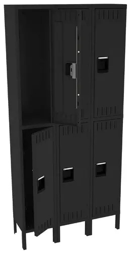 Three Double-Tier Lockers with Legs - Standard