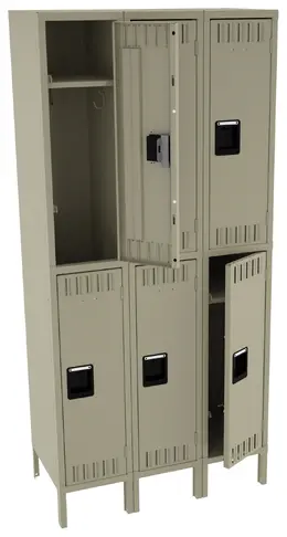 Three Double-Tier Lockers with Legs - Standard