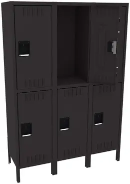 Three Double-Tier Lockers with Legs - Standard