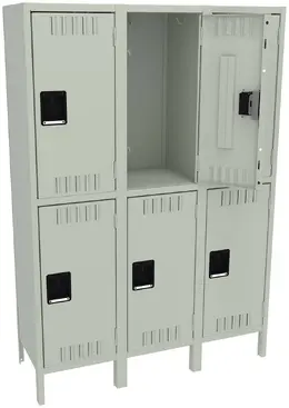 Three Double-Tier Lockers with Legs - Standard