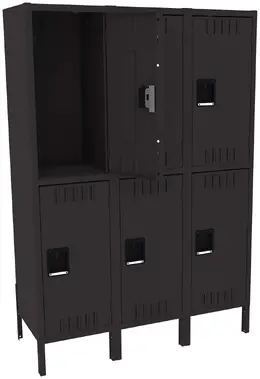 Three Double-Tier Lockers with Legs - Standard