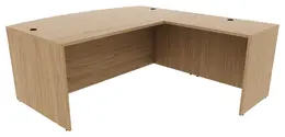Bow Front L Shaped Desk Shell - PL Laminate