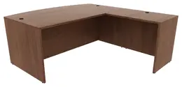 Bow Front L Shaped Desk Shell - PL Laminate