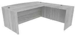 Bow Front L Shaped Desk Shell - PL Laminate
