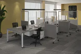 8 Person Workstation with Privacy Panels - Elements