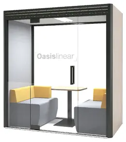 Privacy Booth with Glass Rear Wall - Linear