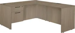 L Shaped Desk with Suspended Pedestal - Legacy