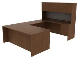 U Shaped Desk with Hutch and Drawers - Concept 400E
