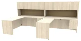 2 Person Desk with Hutch and Drawers - Concept 400E