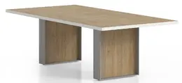 Rectangular Conference Table with Aluminum Accent Base