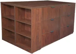 Lateral File Quad with Bookcase - Legacy