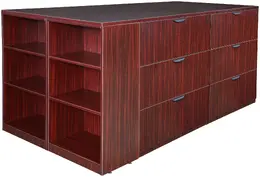 Lateral File Quad with Bookcase - Legacy