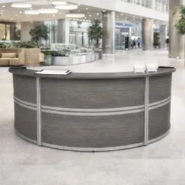 3 Person Curved Reception Desk - Marque