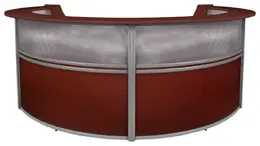 4 Person Curved Reception Desk - Marque Plexi
