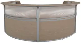 4 Person Curved Reception Desk - Marque Plexi